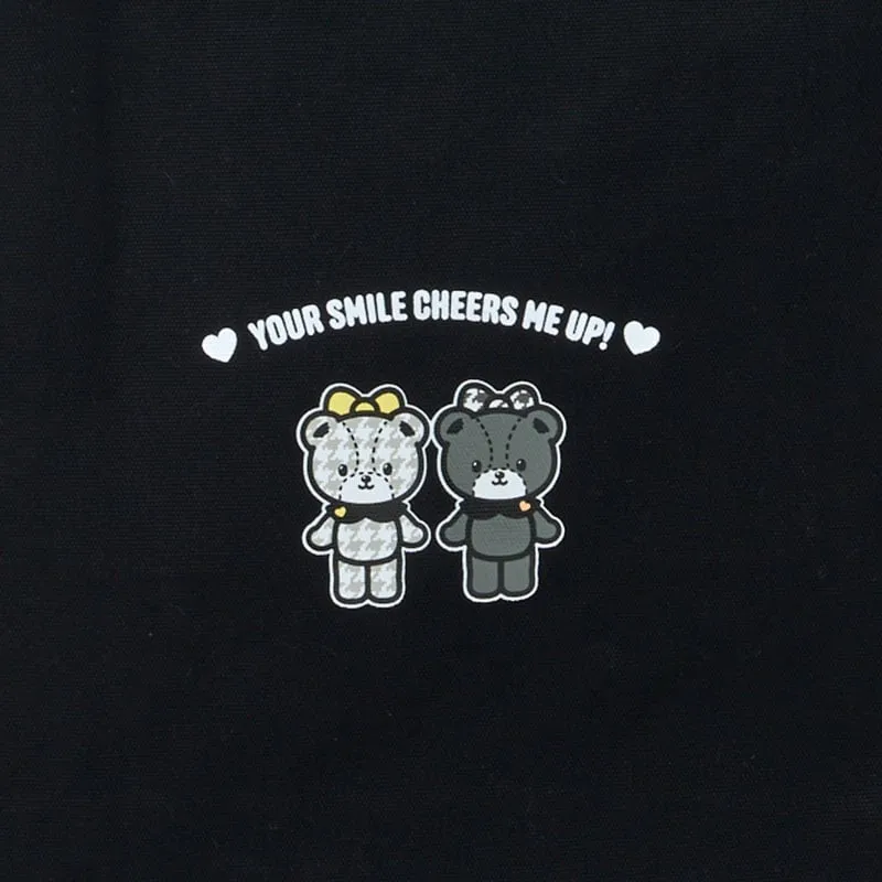 Hello Kitty Monochrome Birthday Twins Series Tote Bag svart hvit
