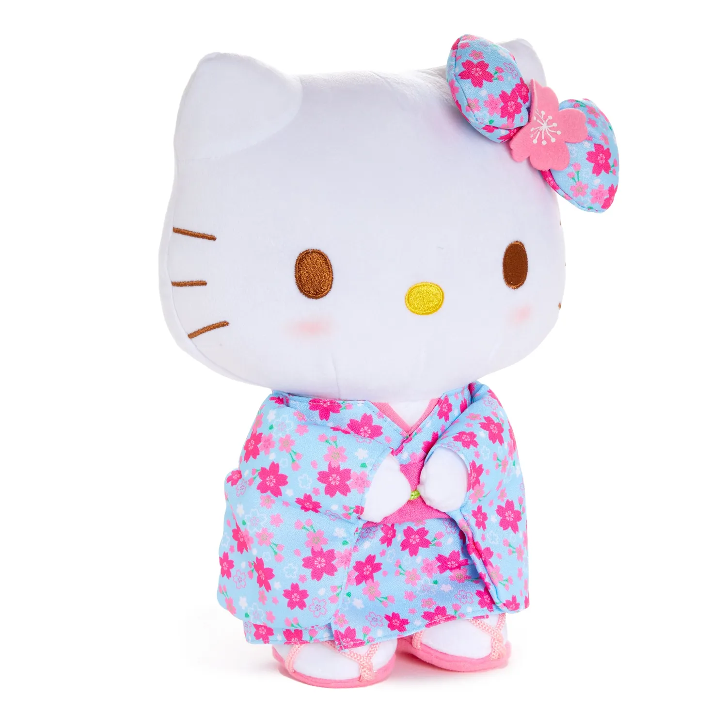 Hello Kitty Spring Kimono Series stående plysjbamse blå kimono 12 tommer