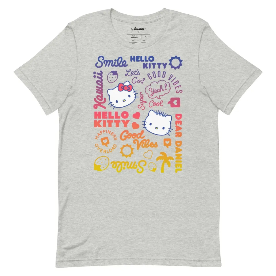 Hello Kitty & Dear Daniel Good Vibes Tee T-skjorte Athletic Heather/White