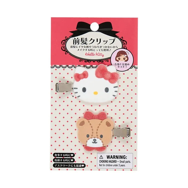 Hello Kitty Besties hårklyper 2-pakning med flocket overflate