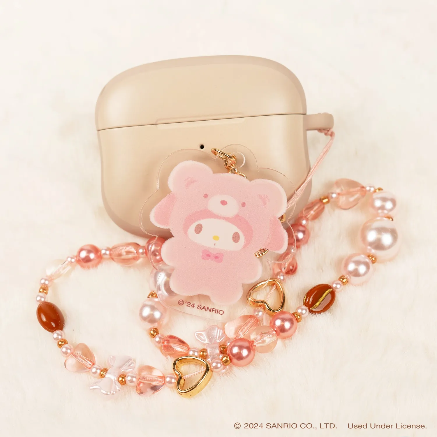 Hello Kitty and Friends My Melody Latte Bear mobilstropp med perler