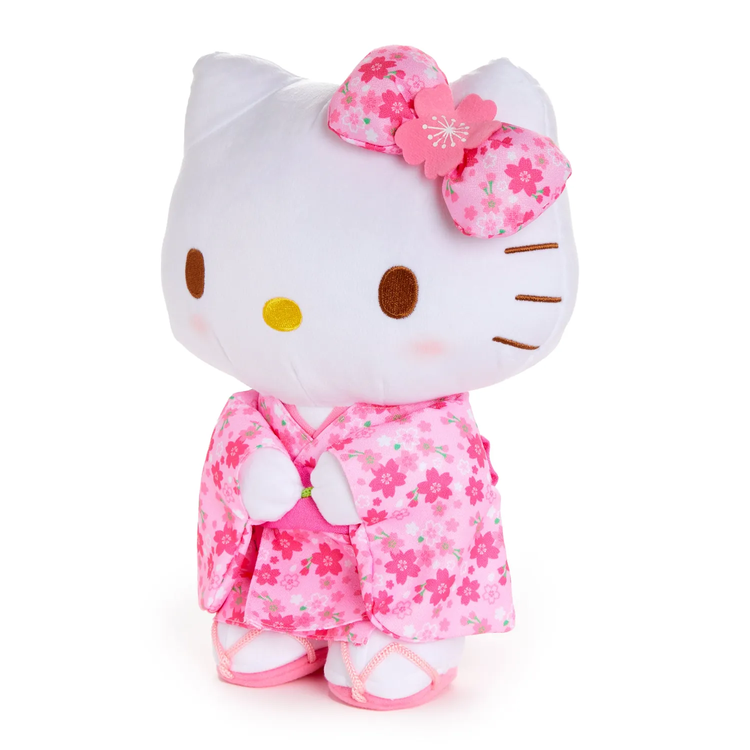 Hello Kitty Spring Kimono stående plysjbamse 14 tommer rosa
