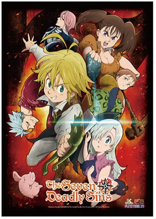 Anitaku The Seven Deadly Sins veggscroll i stoff 41,5 × 30,5 tommer
