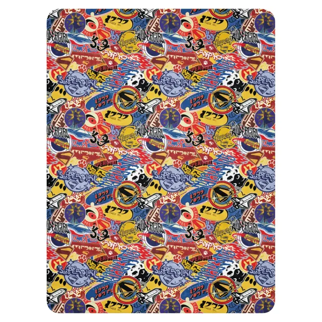 Batman Supergirl Sherpa Blanket Sticker Bomb pledd polyester