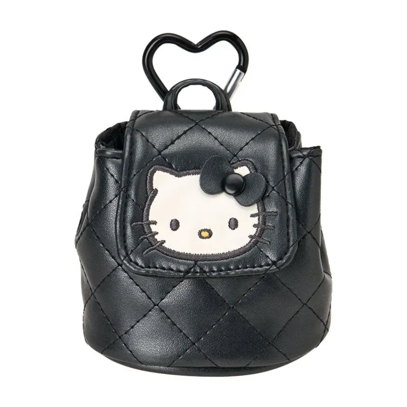 Hello Kitty Mini Quilt Series Black Mini Backpack Bag Charm svart miniryggsekk