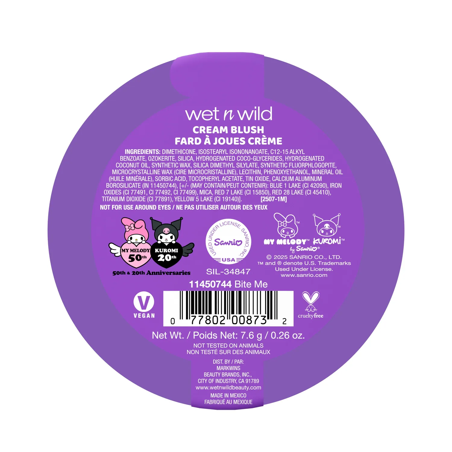 Wet n Wild My Melody & Kuromi Swirl Cream Blush Kuromi