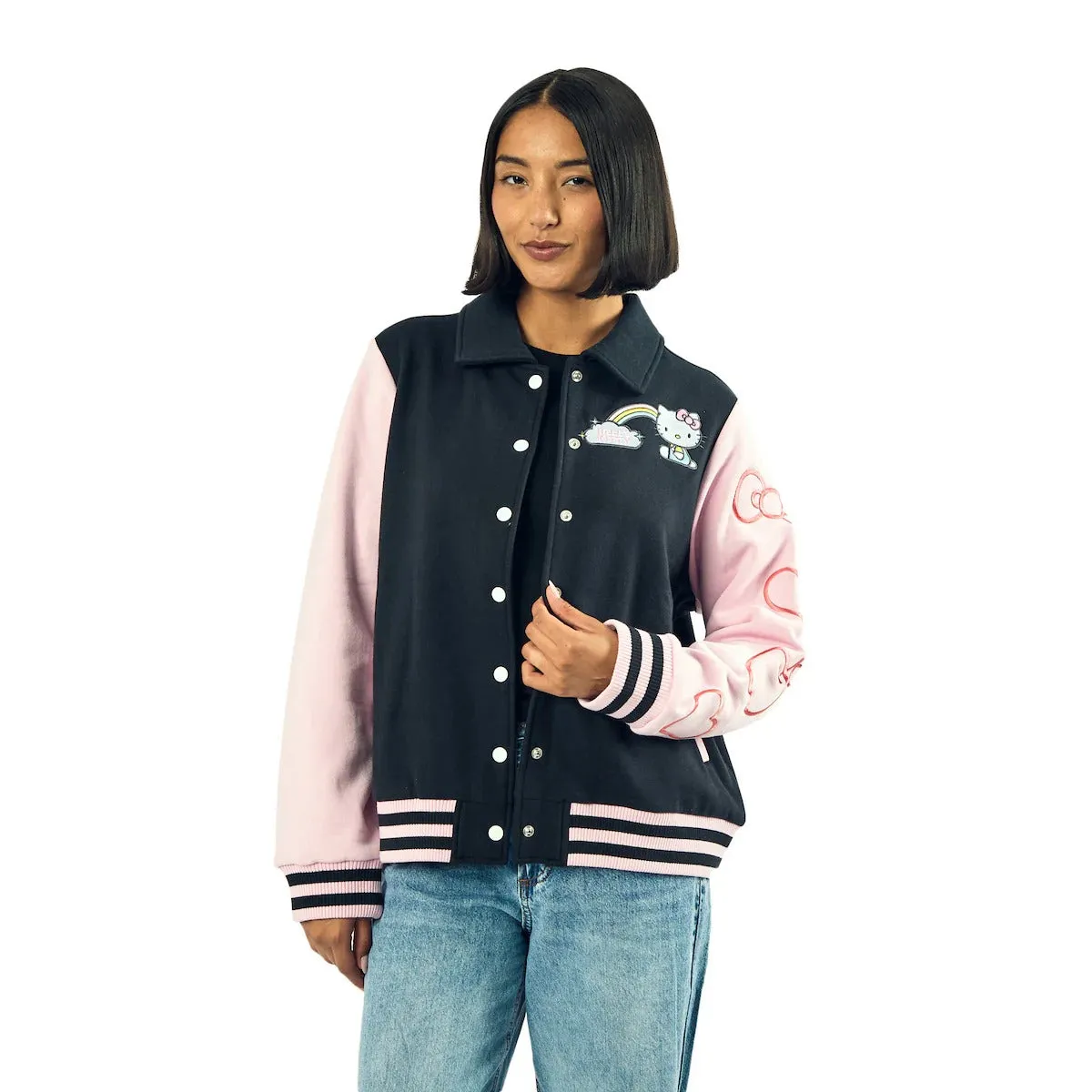 Hello Kitty Rainbow Varsity Jacket jakke – multi, S–XXL