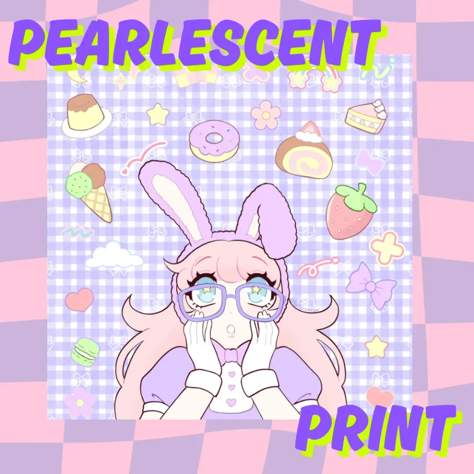 Kururu4ever Pearlescent Print Bunny Girl kunsttrykk 140 mm perlemor