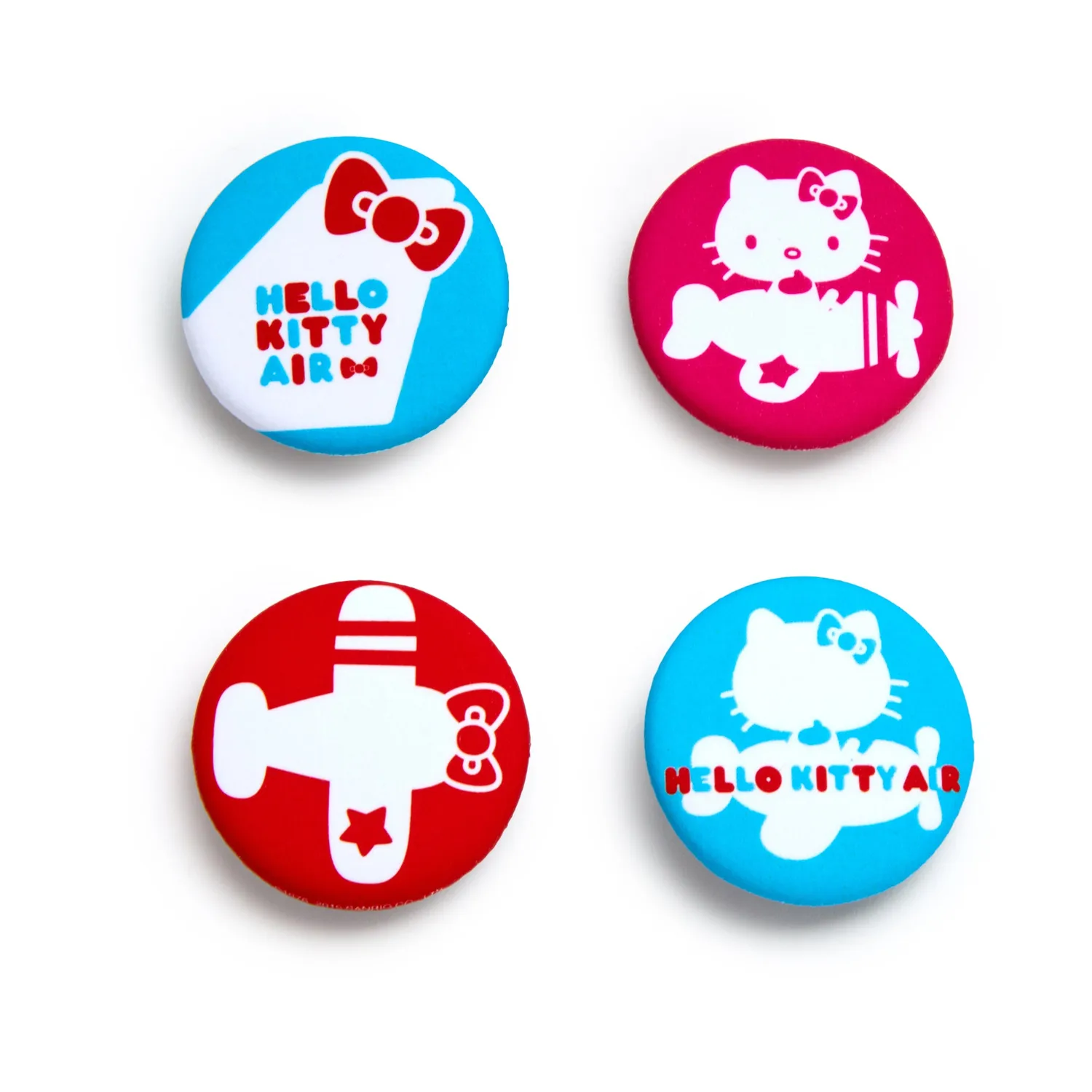Hello Kitty Friends Around The World Tour knapper 4-pakning grafisk motiv