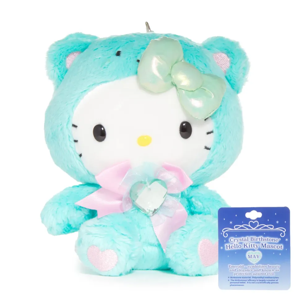 Hello Kitty Birthstone Mascot nøkkelring mai smaragd 5 tommer