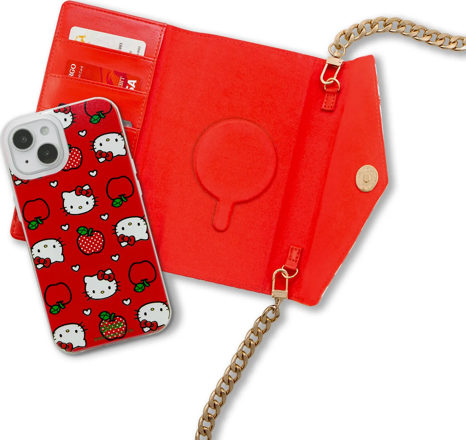 Hello Kitty x Sonix Apples avtakbart lommebokdeksel rød iPhone 14