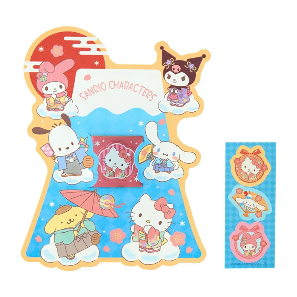 Hello Kitty Sanrio Characters Enclosure Envelope 6-pc Set Fuji Rock konvolutter