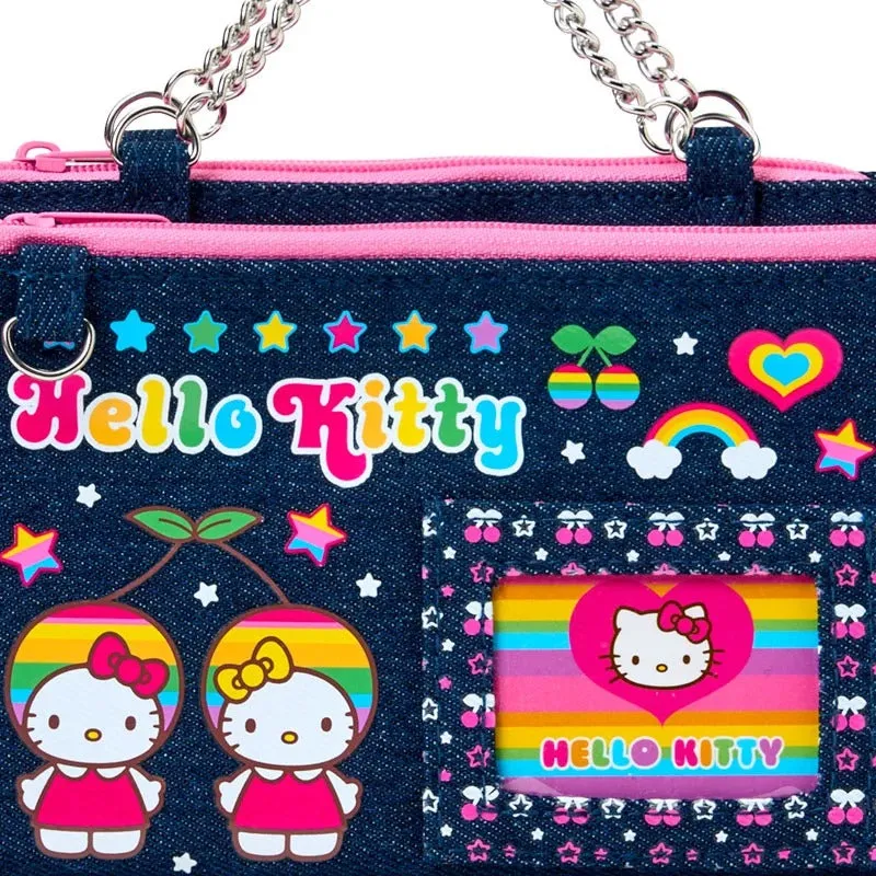 Hello Kitty Heisei Heart mini denim sminkepung med speil