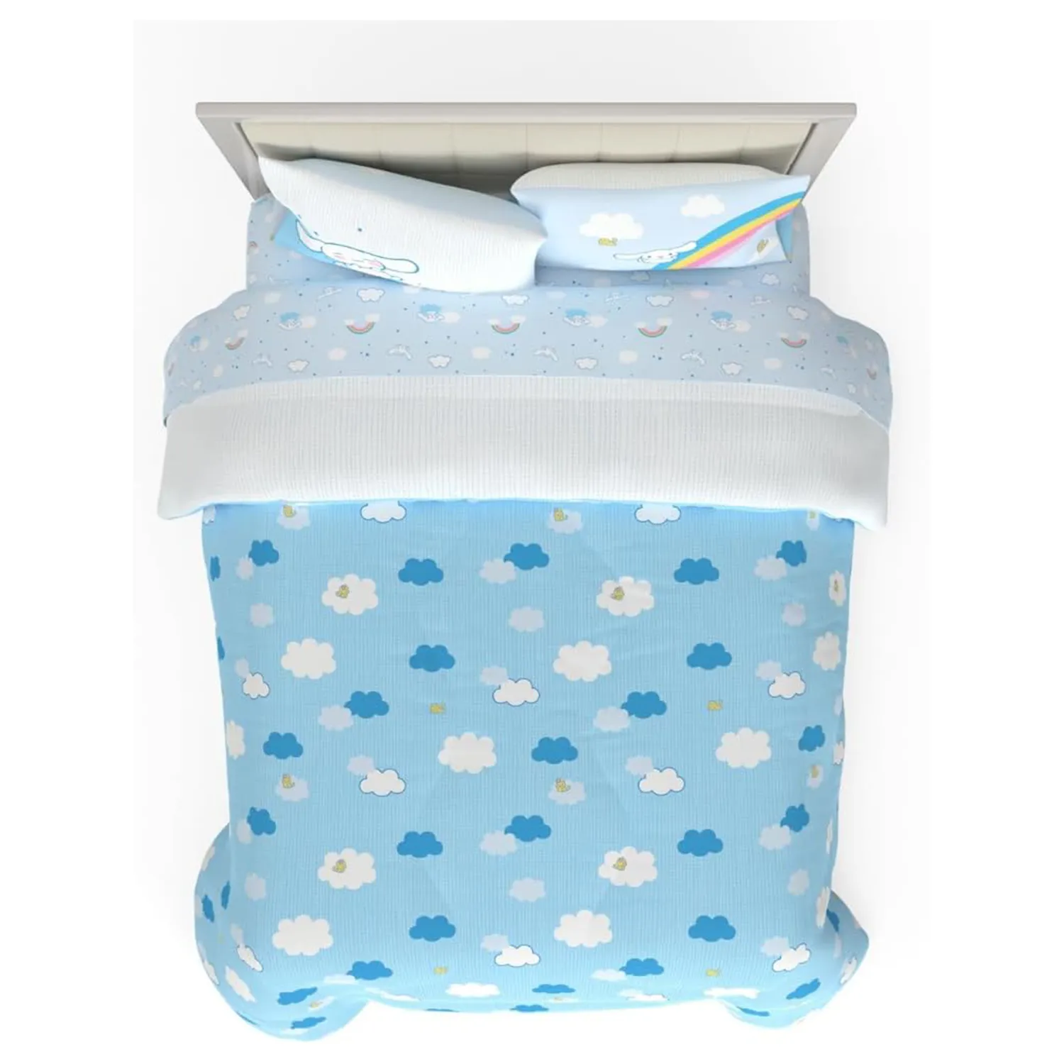 Hello Kitty Cinnamoroll Cloudy Days sengetøy Twin 4 deler vendbart