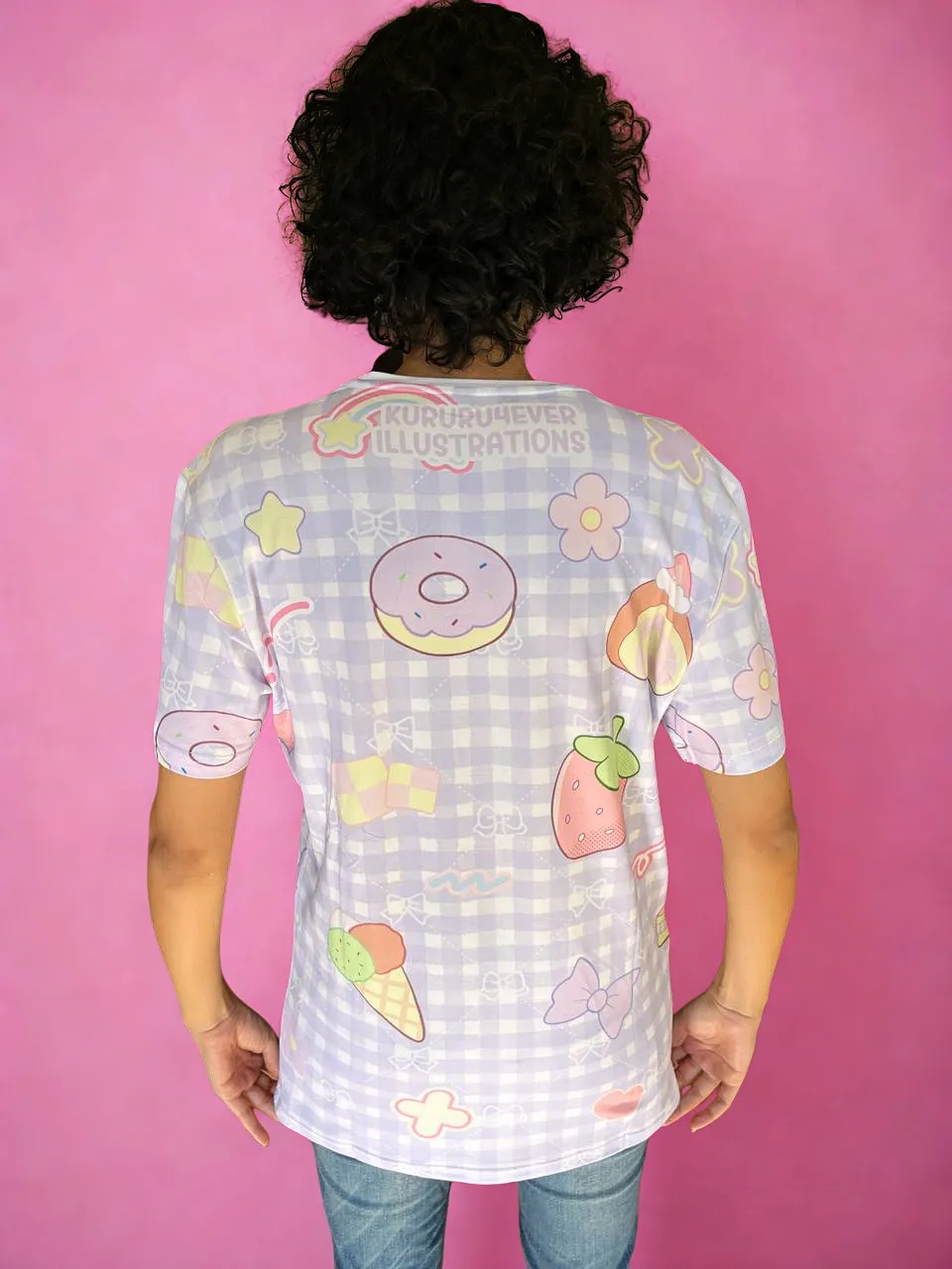 Kururu4ever Limited Bunny Girl Pastel Shirt skjorte M modal løs passform