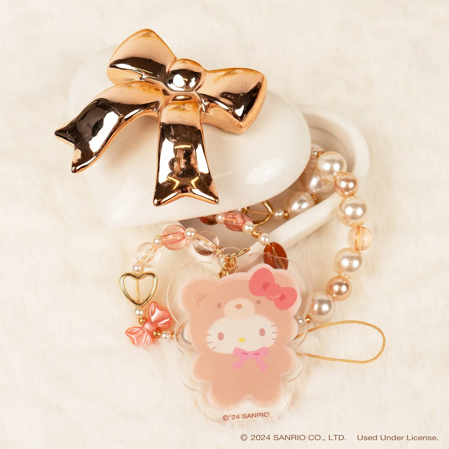 Hello Kitty Latte Bear perlerem til mobil, avtakbar charm