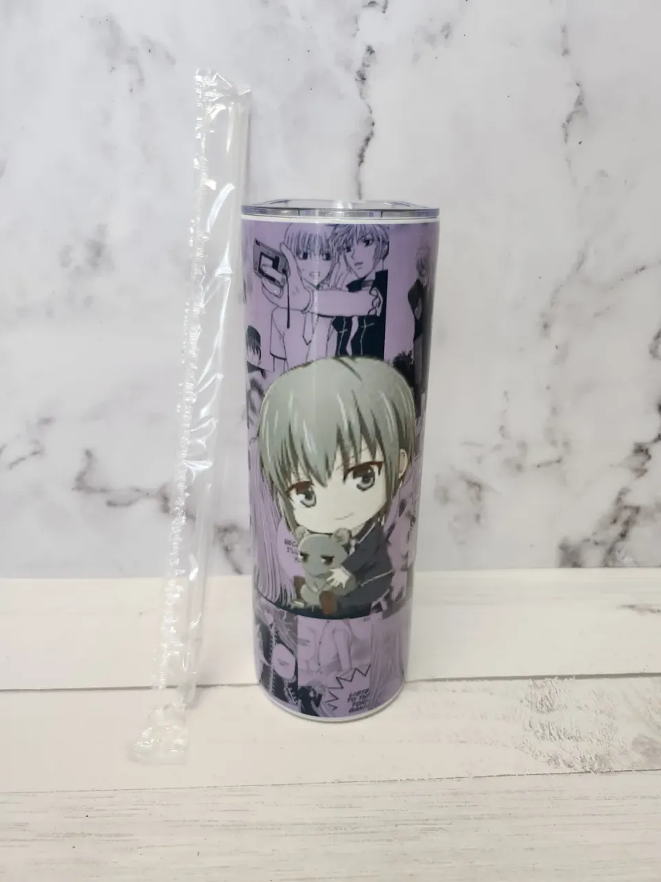 Anitaku Cursed Rat Boy Tumbler 20 oz stål med sugerør