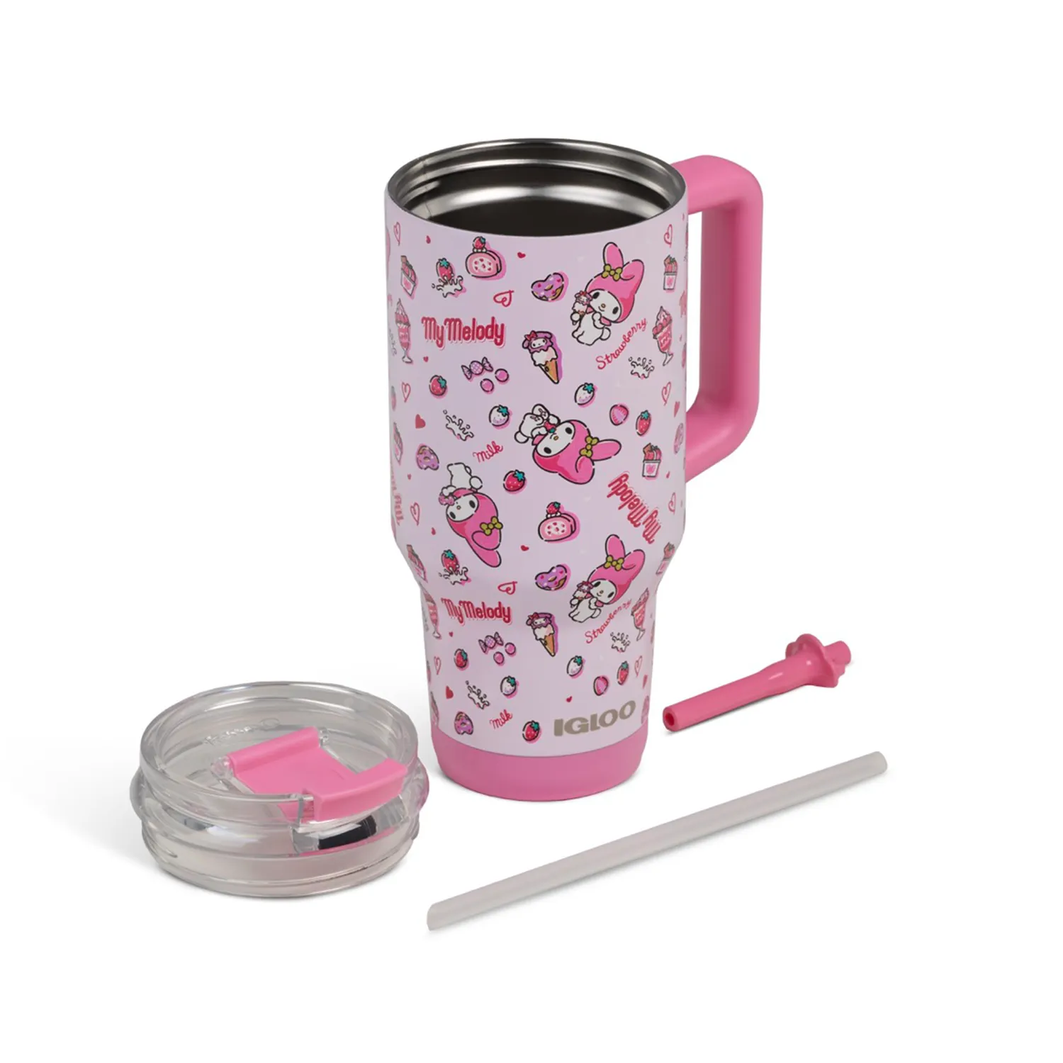 Hello Kitty My Melody x Igloo 50th Anniversary reisekopp 32 oz rosa lekkasjesikkert lokk