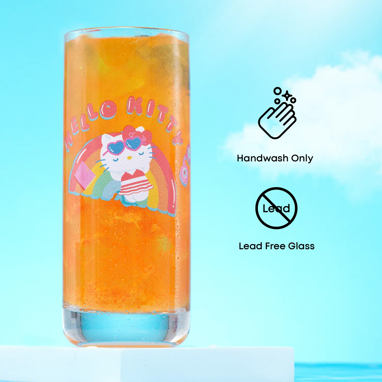 JoyJolt Hello Kitty and Friends Pool Party Tall Drinking Glasses drikkeglass 4-pakning