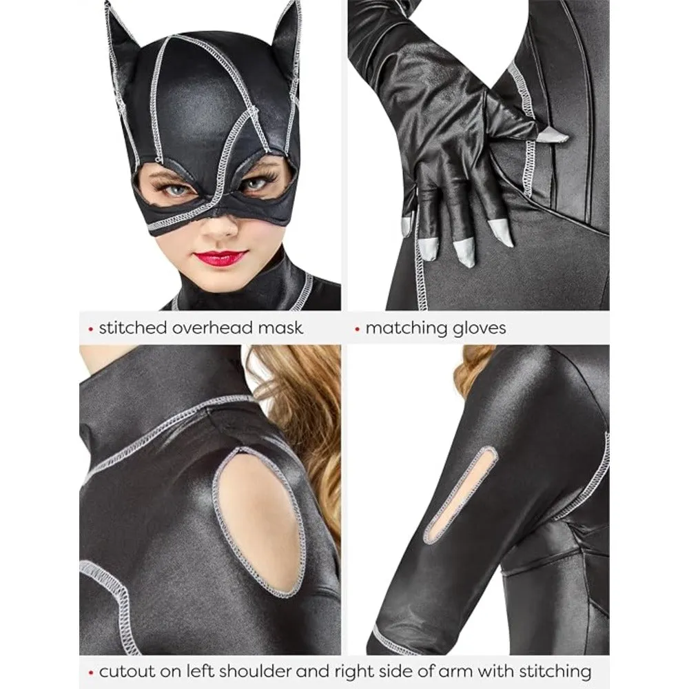 Batman BATMAN RETURNS Catwoman-kostyme jumpsuit med maske og hansker