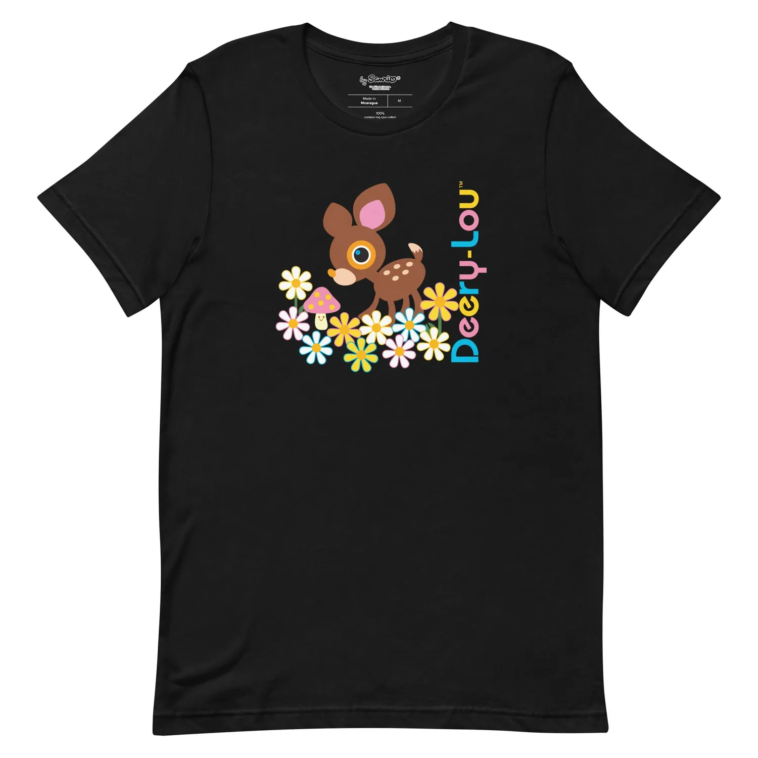 Hello Kitty Deery-Lou Floral Meadow T-skjorte svart i bomull
