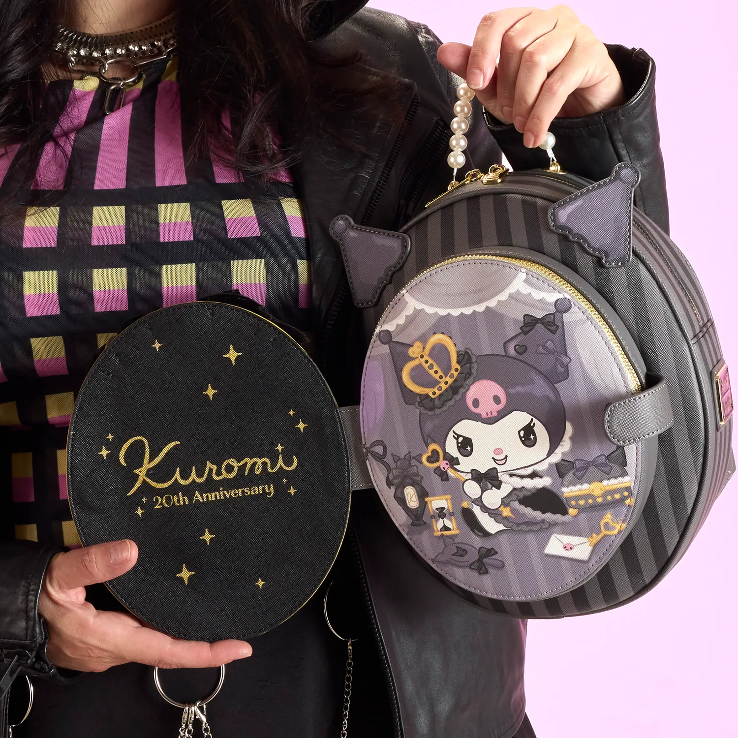 Hello Kitty Loungefly Kuromi 20th Anniversary Mini Backpack ryggsekk