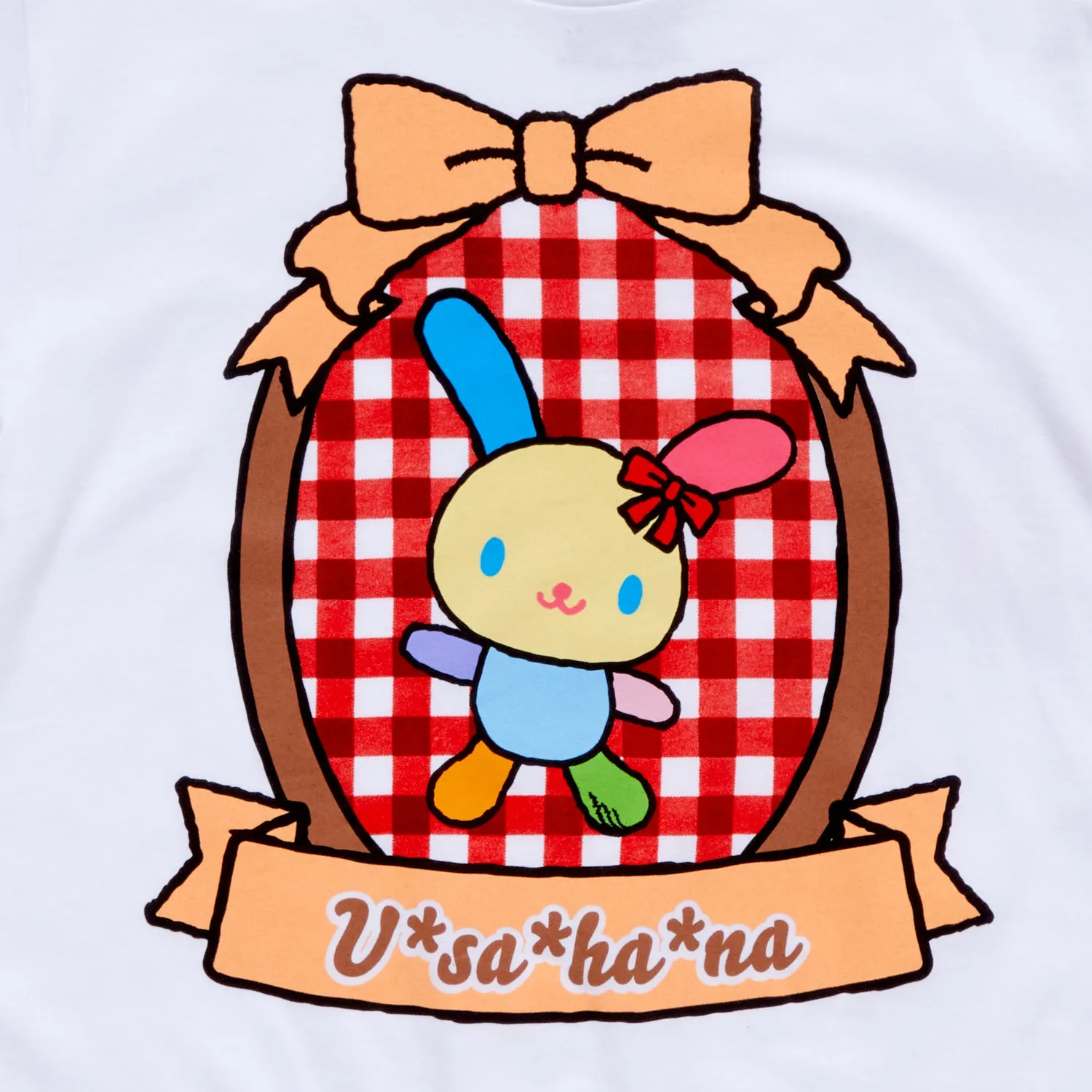Hello Kitty U*SA*HA*NA Adult Bow & Plaid Tee T-skjorte hvit
