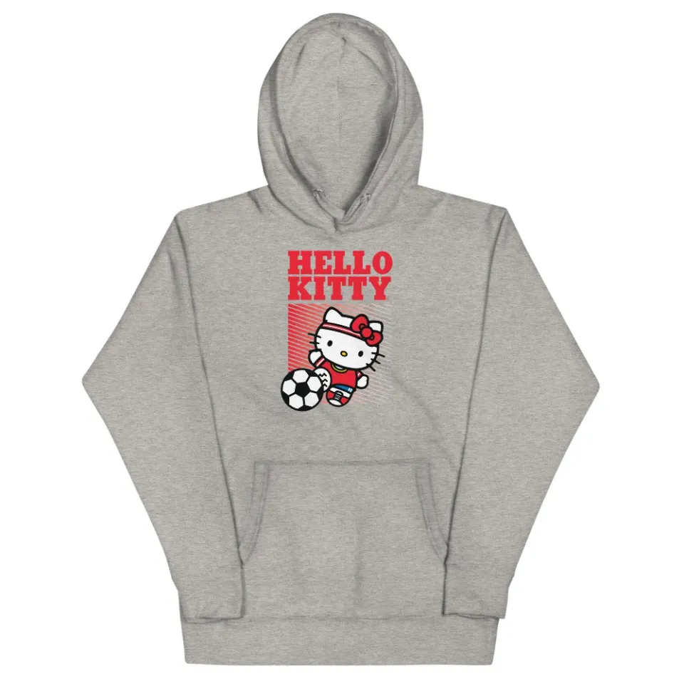 Hello Kitty Soccer hettegenser S–3XL med kengurulomme