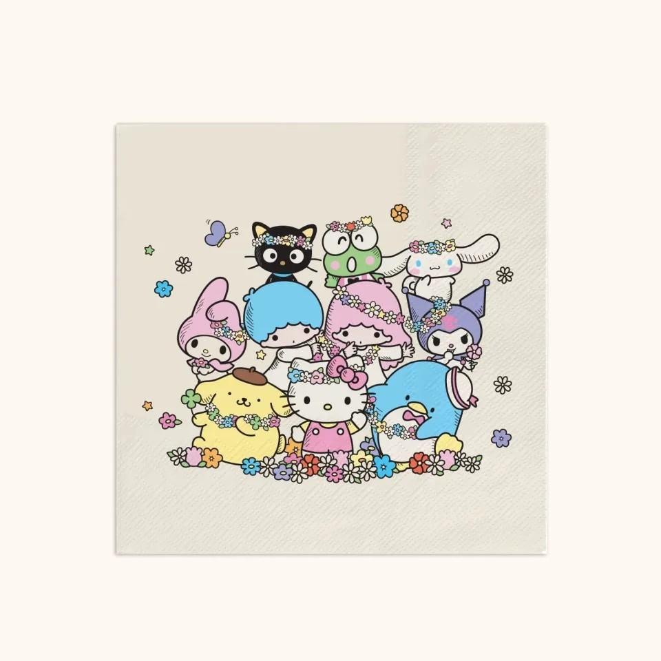 Hello Kitty and Friends x Studio Oh! Flower Crowns Beverage Napkins 16 stk