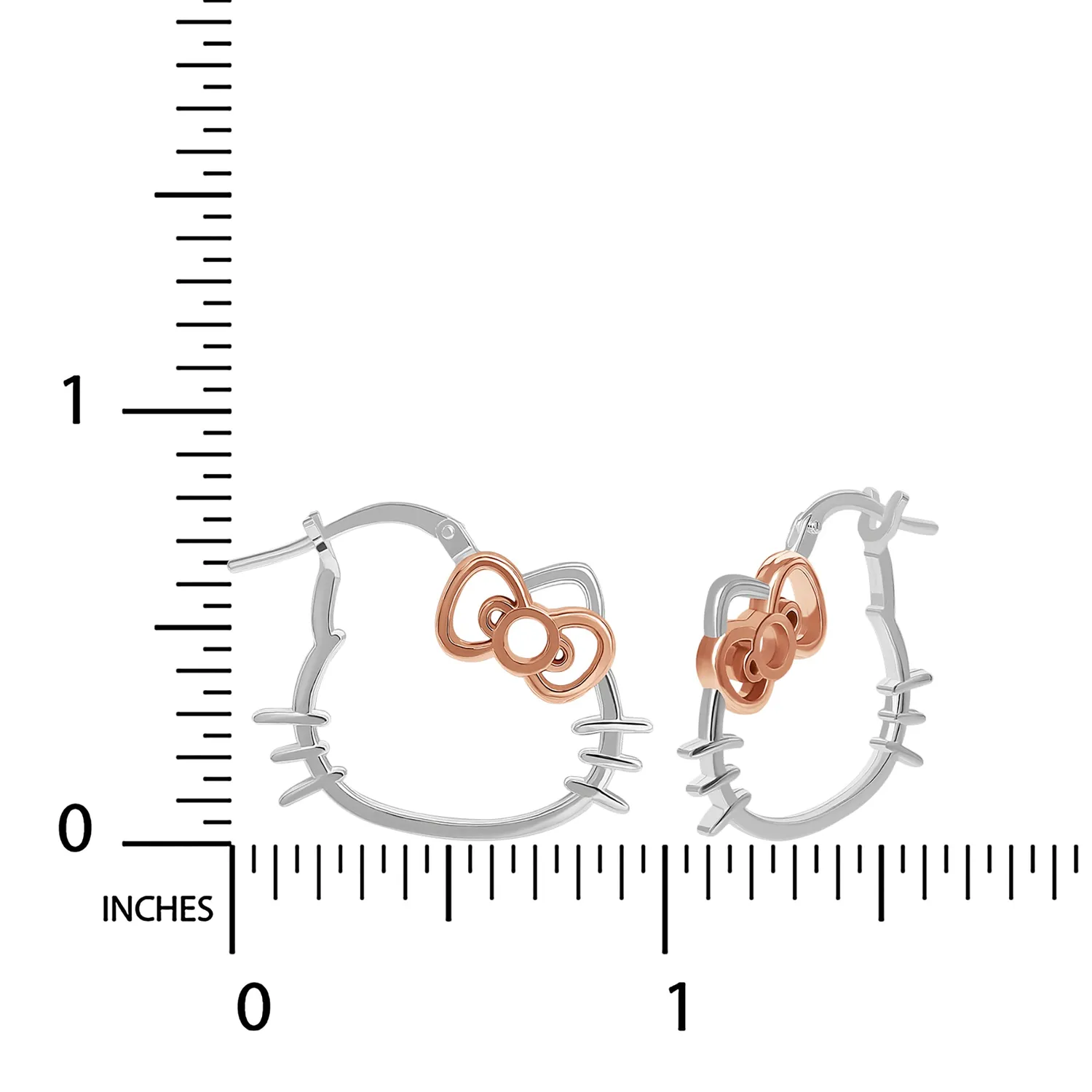Hello Kitty Sterling Silver Hoop Earrings øredobber i 925 sølv