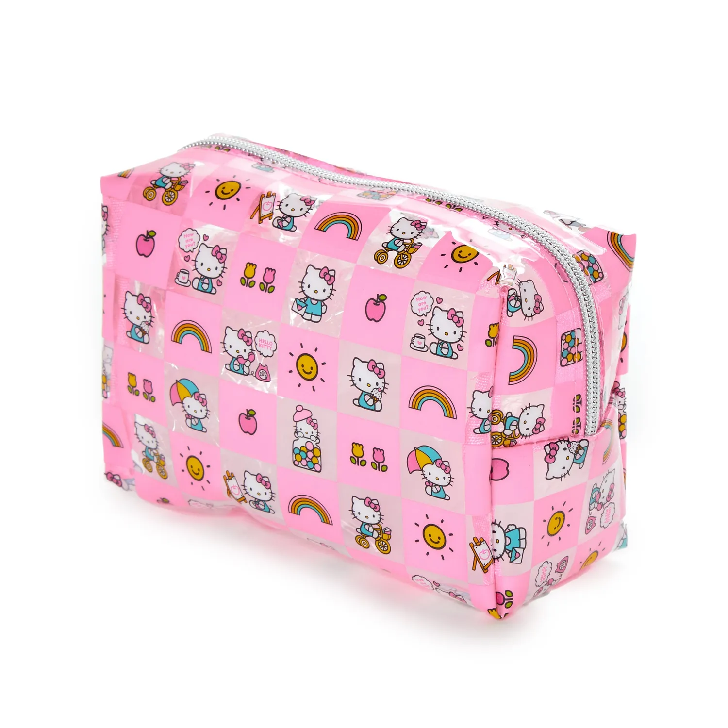 Hello Kitty x FUL Rectangular kosmetikkveske rosa ruter PVC