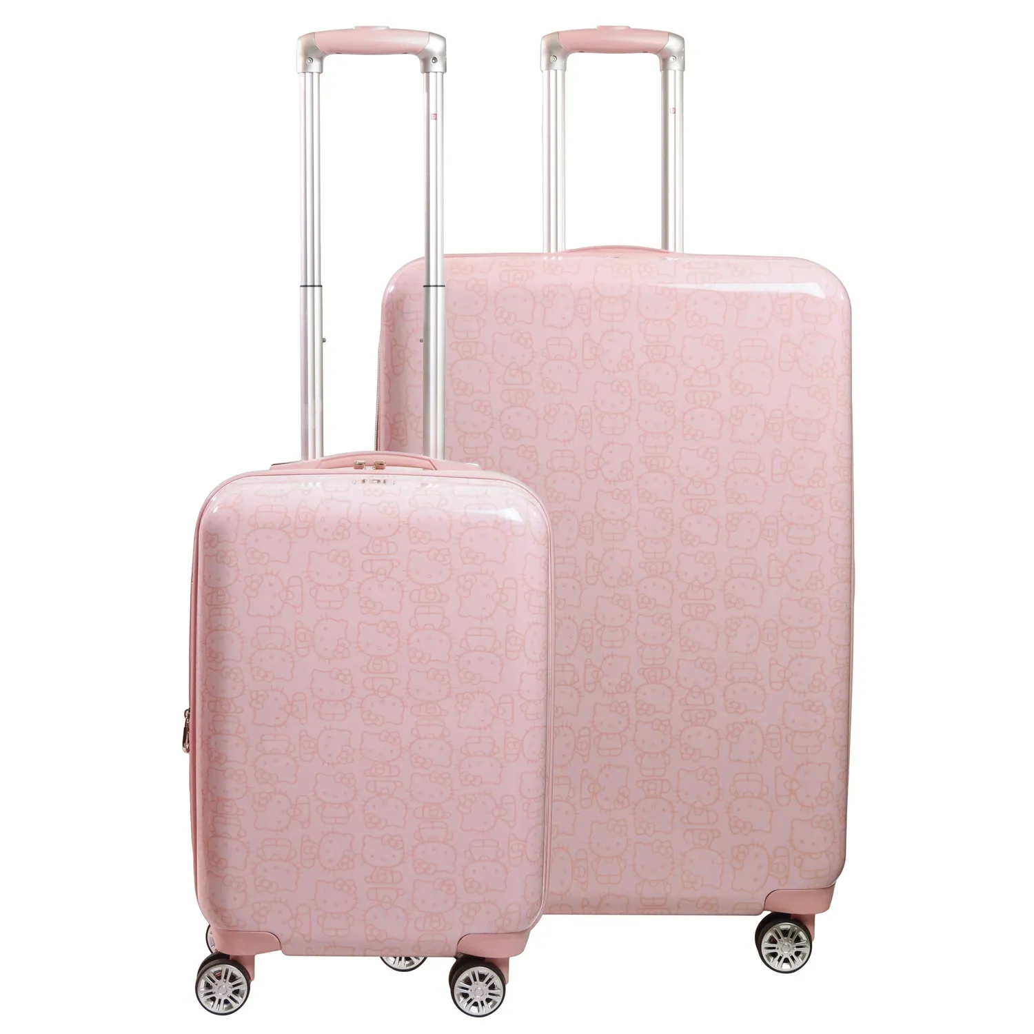 Hello Kitty FUL Pose 2-Pc Hardshell Luggage koffertsett rosa 2 deler utvidbart
