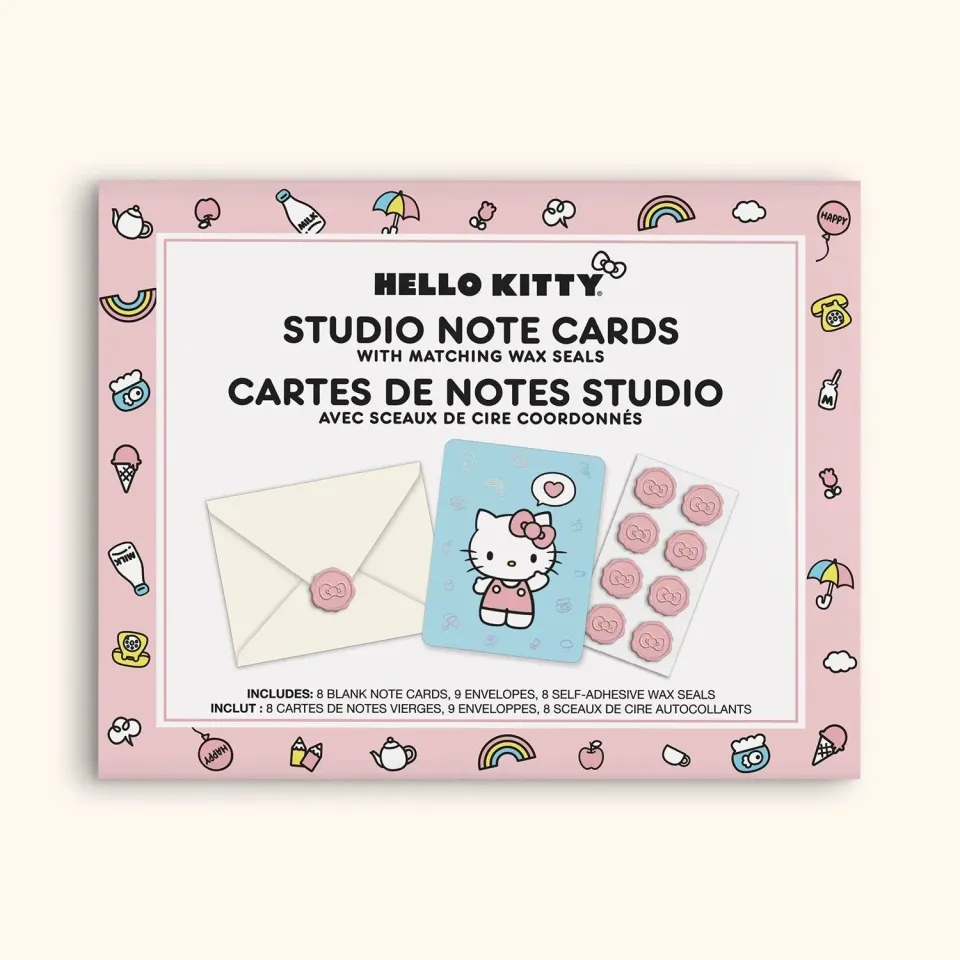 Hello Kitty x Studio Oh! Classic Pink kortsett 25 deler med foliedetaljer