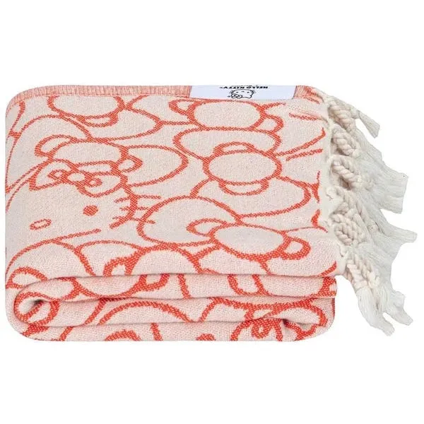 Hello Kitty x Sand Cloud Classic Red strandhåndkle økologisk bomull