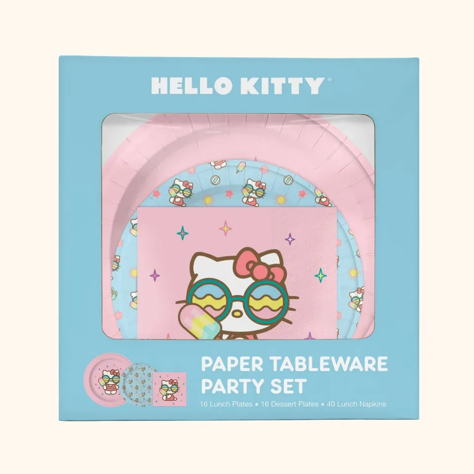 Hello Kitty x Studio Oh! Beach Party Paper Tableware Party Set festsett