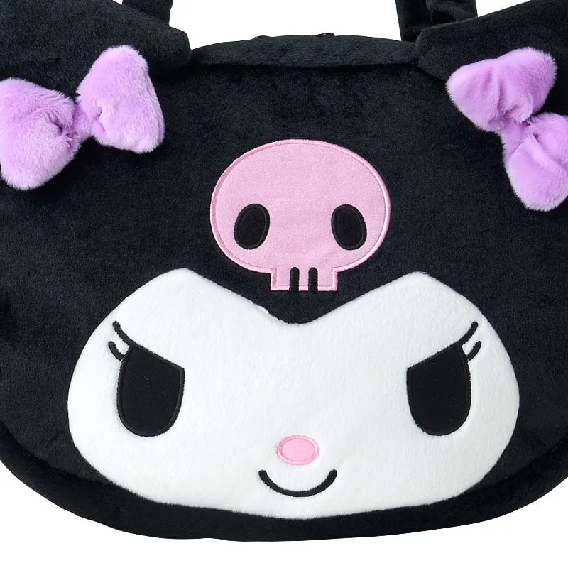 Sanrio Kuromi Plush Face toteveske – dobbel glidelås