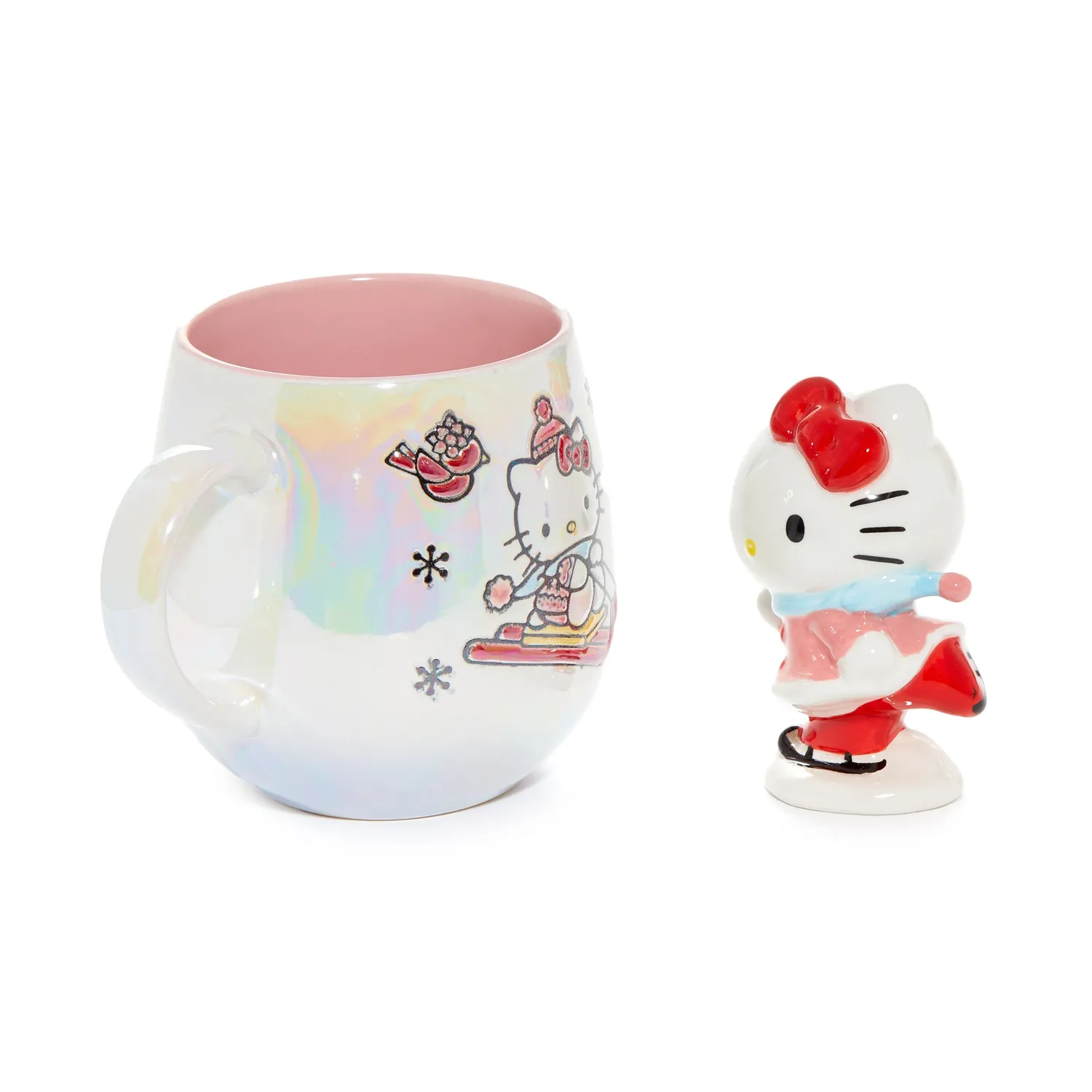 Hello Kitty Holiday Ski keramikkrus og figur – 2 deler