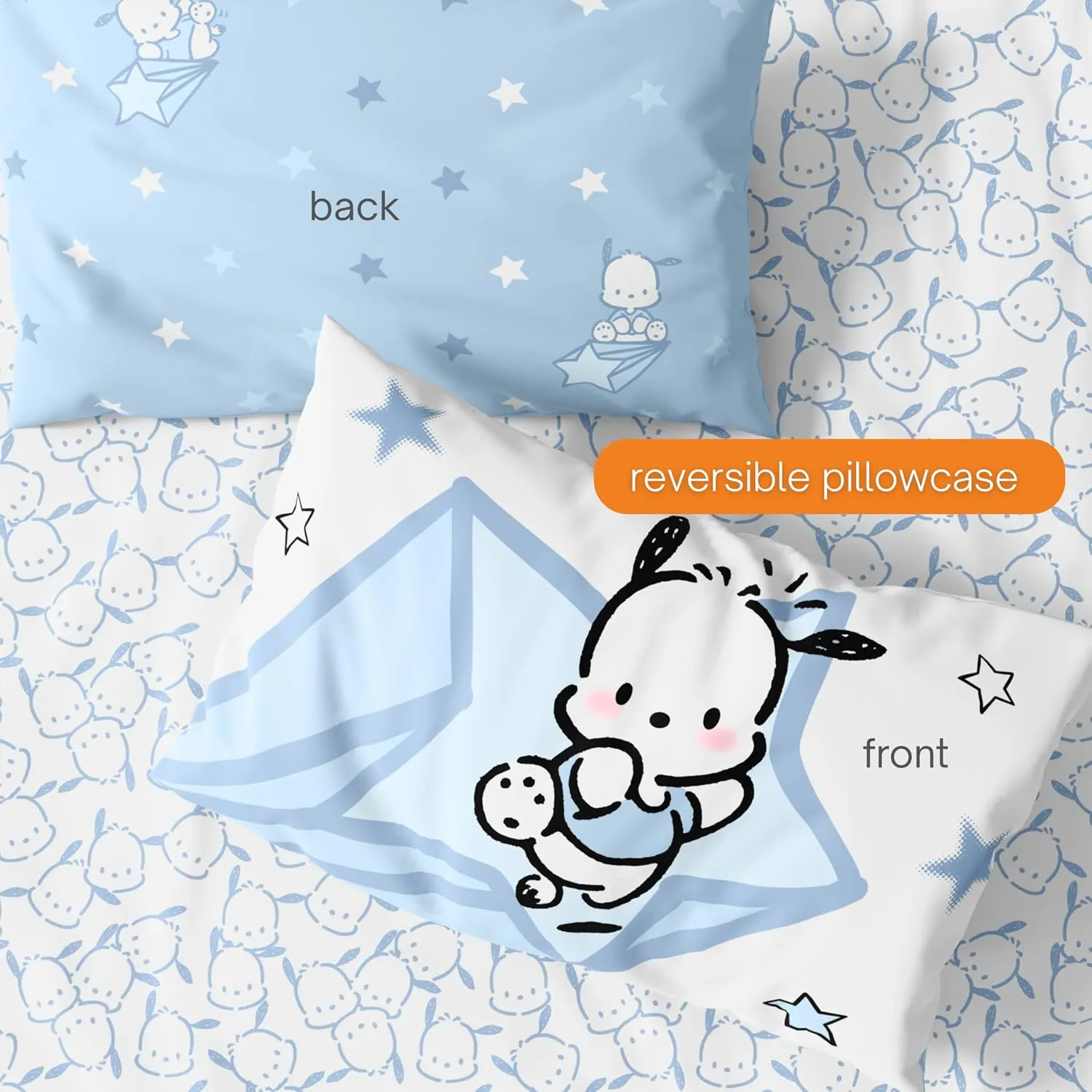 Hello Kitty Pochacco Superstar Bedding Set sengesett Twin 5 deler mikrofiber