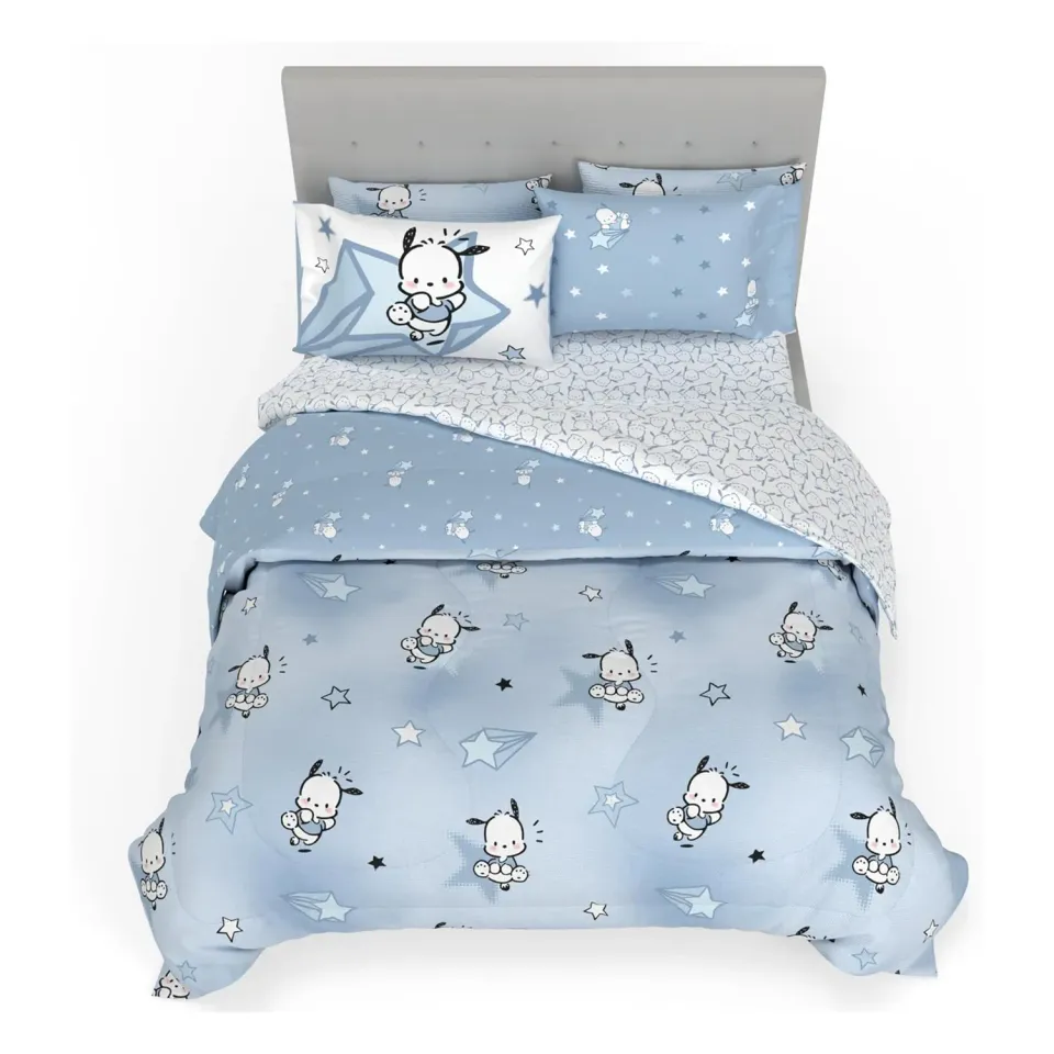 Hello Kitty Pochacco Superstar Bedding Set sengesett Twin 5 deler mikrofiber