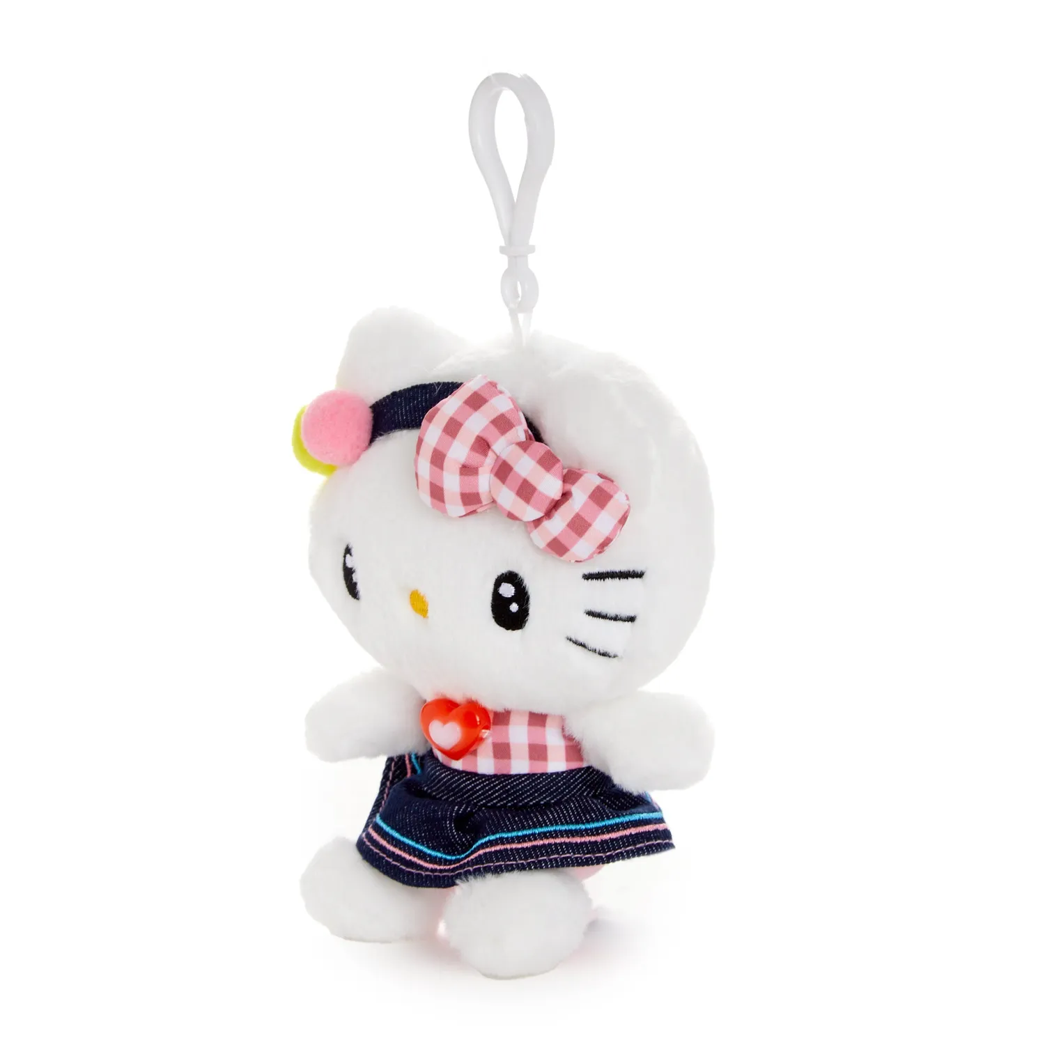Hello Kitty Retro Denim Series maskot med klips, 15 cm