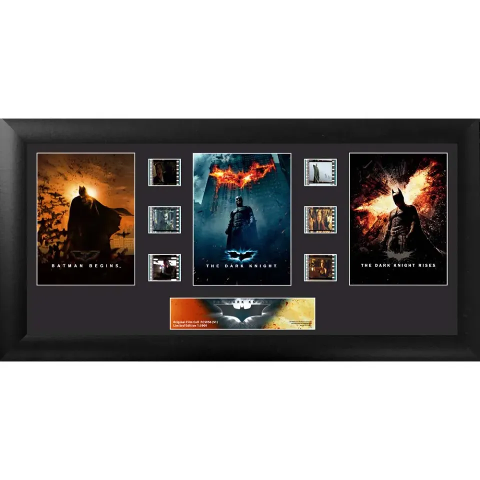 Batman THE DARK KNIGHT TRILOGY Limited Edition Trio FilmCells-ramme