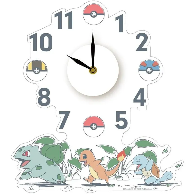 Neo Tokyo Pokémon Clock Wall Sticker Original Starters veggklokke