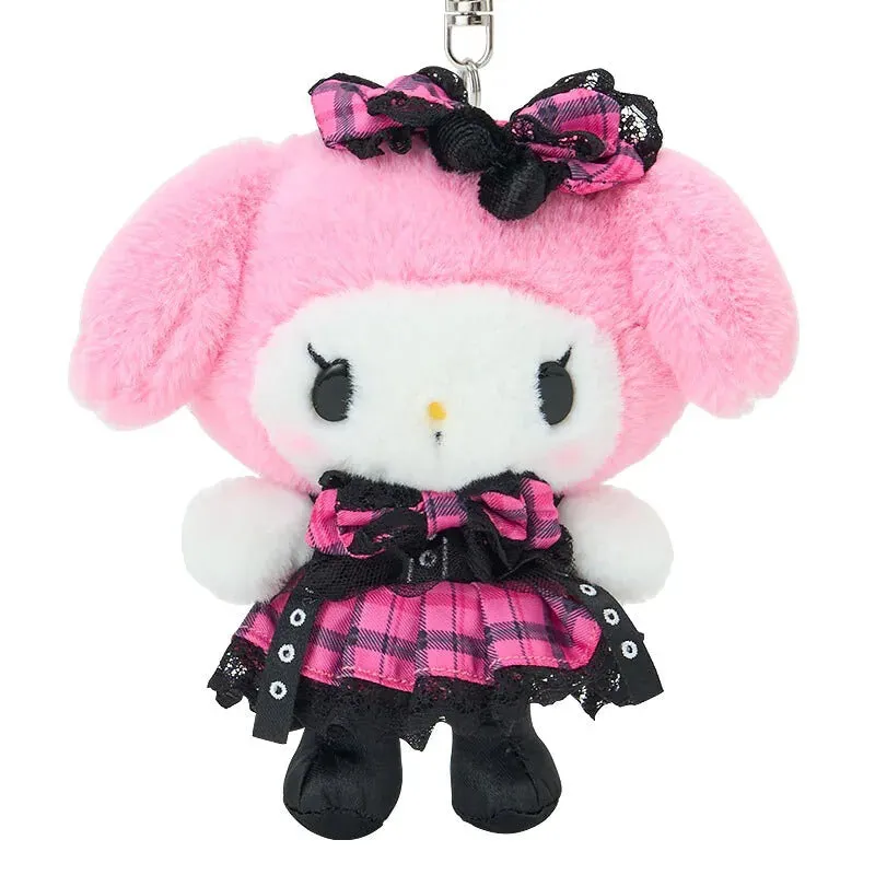 Hello Kitty My Melody Rock ’n’ Check plysjmaskot nøkkelring