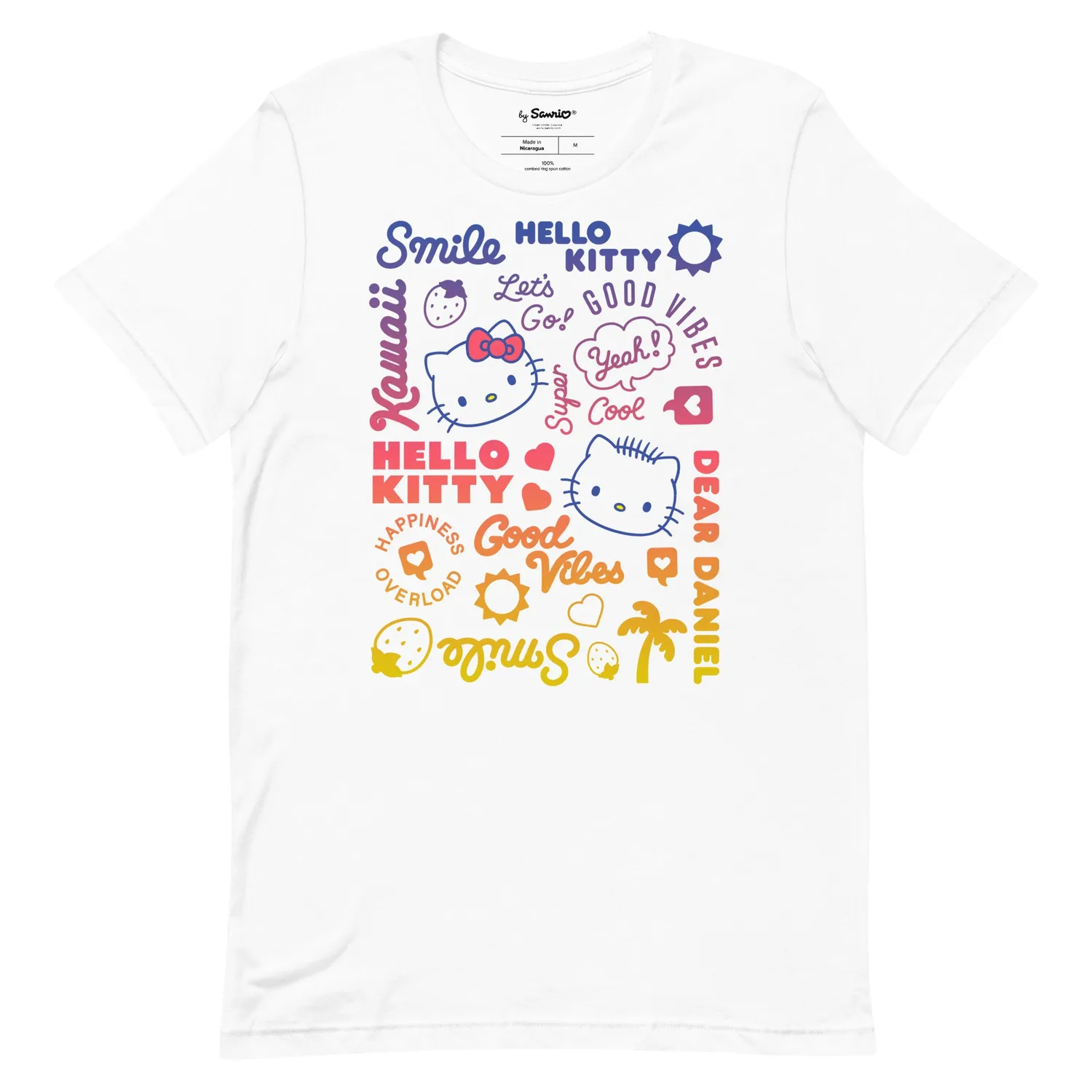 Hello Kitty & Dear Daniel Good Vibes Tee T-skjorte Athletic Heather/White