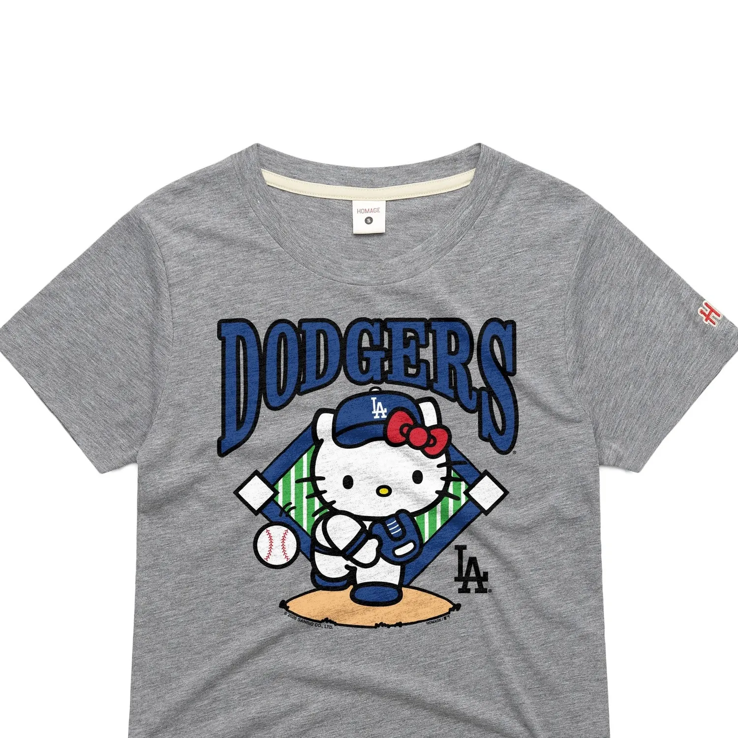 Hello Kitty x Los Angeles Dodgers First Pitch T-skjorte dame grå