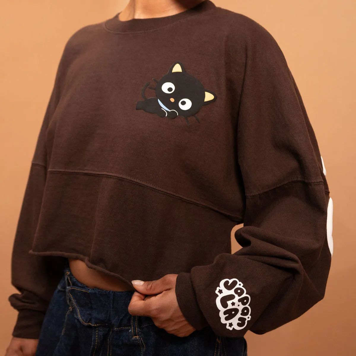 Hello Kitty Chococat x JapanLA Cropped Spirit Jersey brun XS bomull