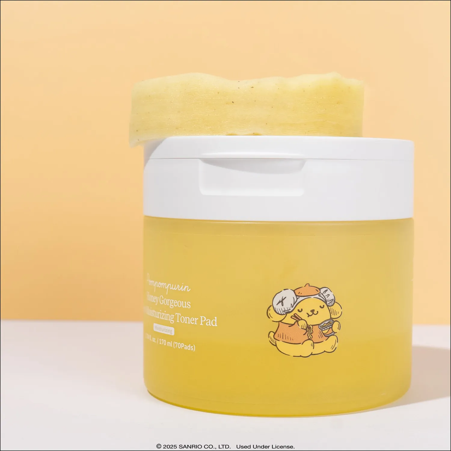 Hello Kitty Pompompurin Honey Gorgeous toner pads, 1 pakke, honning