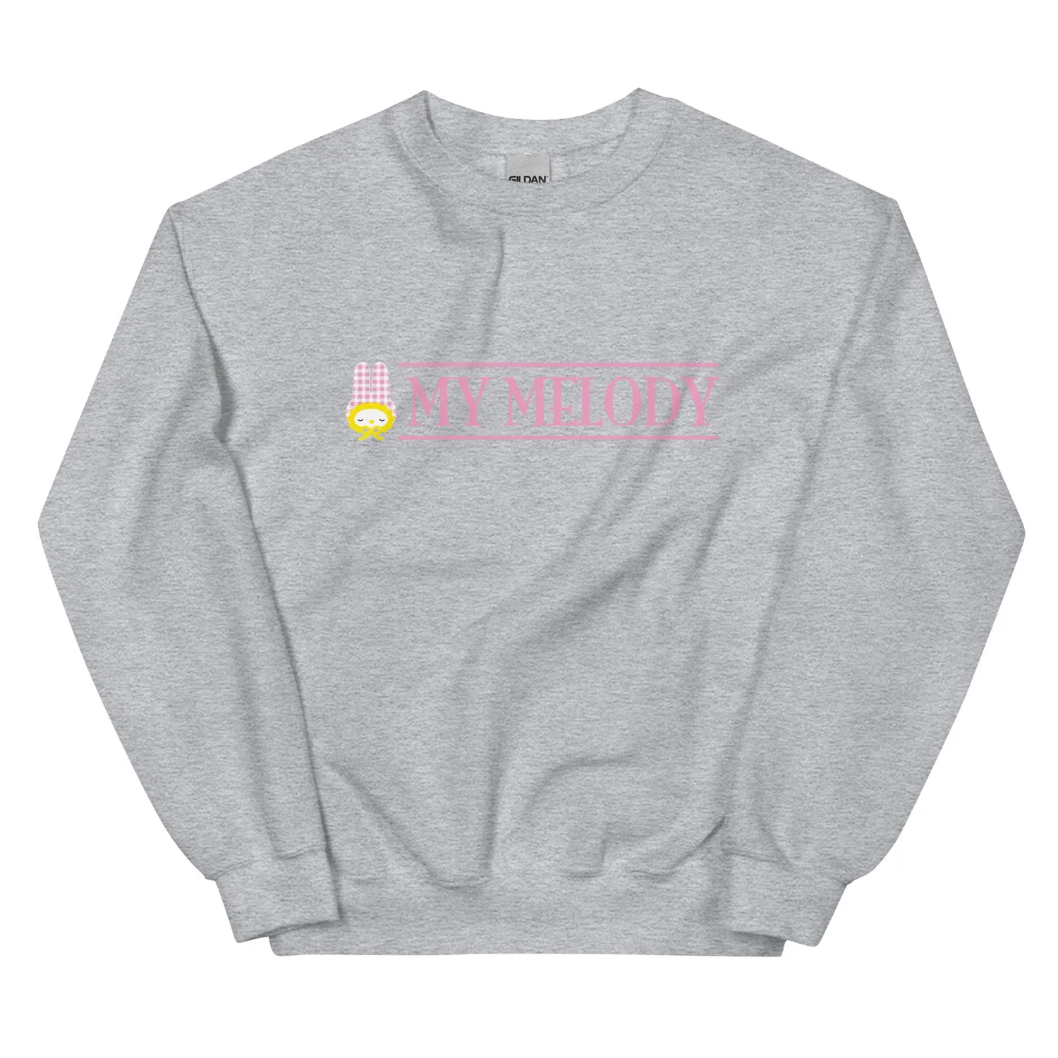 Hello Kitty My Melody Gingham Logo Classic Crewneck collegegenser svart