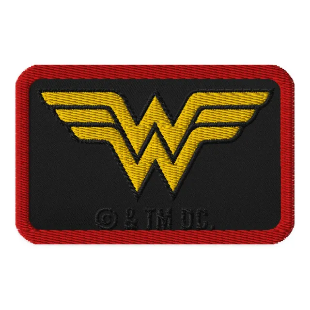 Batman Wonder Woman Logo Embroidered Patch brodert merke svart 3,5 × 2,25 tommer