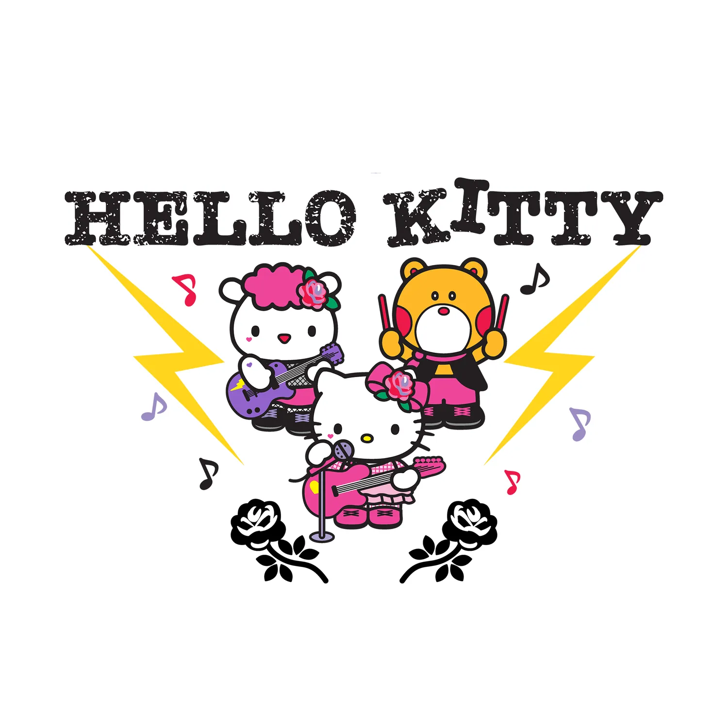 Hello Kitty Rock Show Trio Tee T-skjorte svart